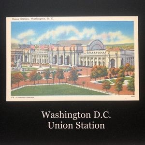 Vintage Washington DC Union Station Postcard Art
